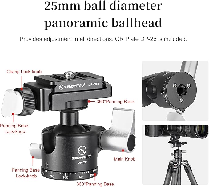 TT2340CE 4-Sections Carbon Fiber Travel Tripod - Image 5