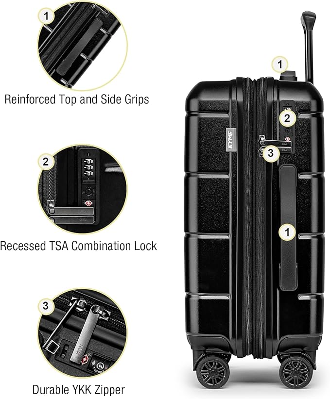 KYME Carry On Luggage 22x14x9 Airline Approved Expandable - Image 6