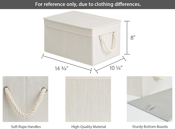 StorageWorks Storage Bins with Lids, Decorative Storage Boxes with Lid and Soft - Image 2