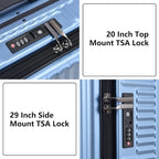 2 pieces 20/29 Aluminum Frame Carry On and Checked Luggage Set - Image 4