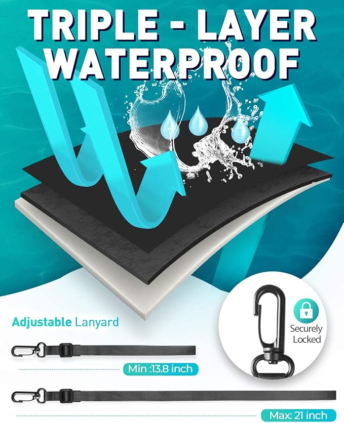 Hiearcool Waterproof Pouch for iPhone, Waterproof Phone Bag Travel Essentials - Image 3