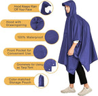 salamra Hooded Rain Poncho Waterproof Raincoat Jacket - Image 4