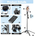 71" Selfie Stick Phone Tripod - Image 6