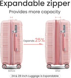 Campfun Luggage 4 Piece Sets, Expandable Carry On Luggage Set Hardshell PP - Image 3