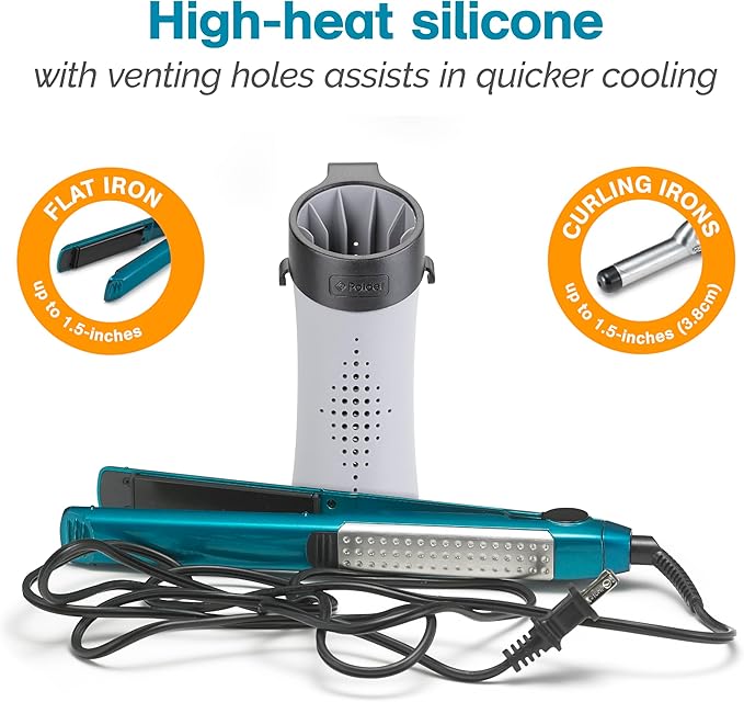 Polder BTH-7030-94 Hot Sleeve Hair Styling Tool Storage Caddy, for use with Curling Irons up to 2", Flat Irons up to 1.5"