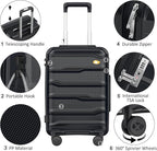 24 Inch Luggage with Spinner Wheels, Hard Shell Suitcase, Lightweight PP - Image 5