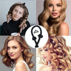 GADZHI Heatless Curling Rod Headband Heatless Hair Roller Curls Set for Long Hair No Heat Silk Hair Wrap Curler Ribbon for Overnight Sleep Hair Roller with Hair Claw Clip DIY Hair Styling Tools (1 set - black)
