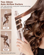 7-in-1 Air Multi-Styler & Hair Dryer Brush with Auto-Wrap Curlers (Pink)