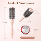 AIMIKE Round Brush for Blow Out, Rose Luxe Small Round Hair Brush w/Nano Thermal Ceramic Tech, for Blow Drying & Styling Volumizing Short Hair, with 4 Clips (Barrel 1.3", Bristle 2.1")