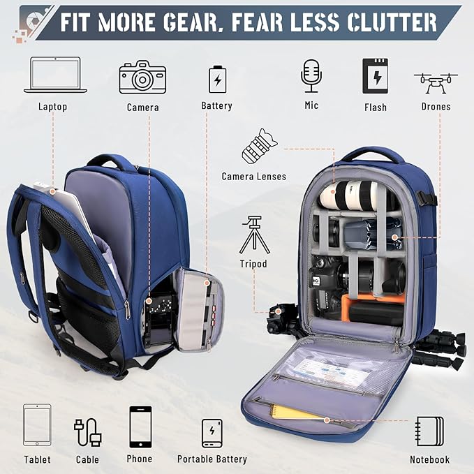 RAINSMORE Camera Backpack Hard Shell - Image 2