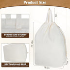 Canvas Laundry Bags with Handles & Rectangular Base, 90L Extra Large Heavy Duty - Image 3