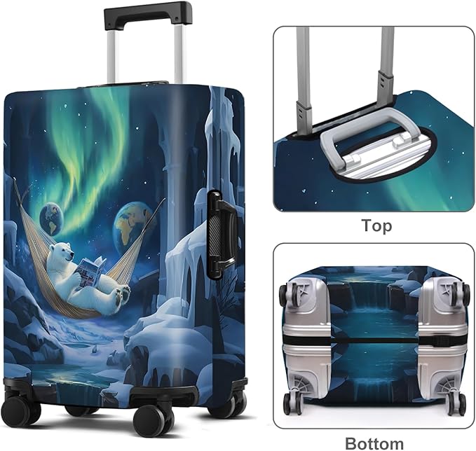 Polar bear Luggage Cover Washable Suitcase Protector Anti-Scratch, Stretchable - Image 2