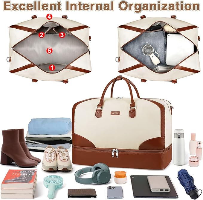 Weekender Bag for Women, Travel Duffel Bag Carry On Overnight Bag - Image 4
