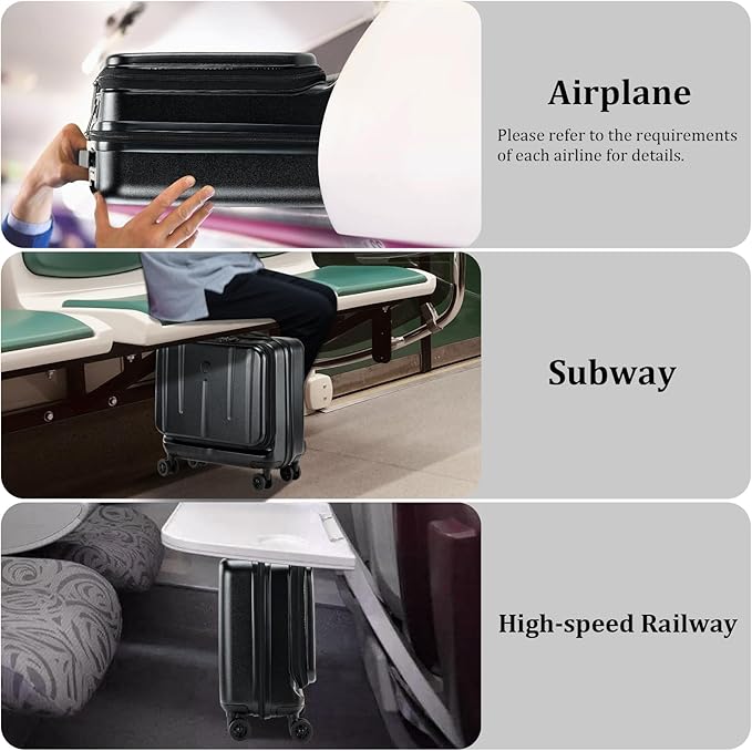 16 Inch Carry On Luggage with 2 Compartments - Image 7