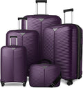 LEAVES KING LARVENDER Luggage Sets 5 Piece, Expandable PP Suitcase by LEAVESKINGLuggageSets