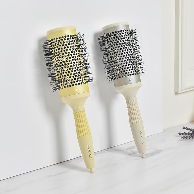 Fast Dry Round Brush with Ceramic Ion Thermal Barrel and Nylon Bristles,Argan oil Round Hair Brush for Blow Drying,Styling,Curling,Straightening, Perfect Styling .for All Hair Types-53mm