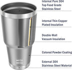 WETOWETO 30 oz Tumbler Stainless Steel Vacuum Insulated Coffee Ice Cup Double - Image 5