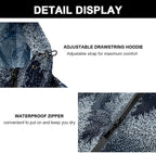Rain Poncho Jacket Coat Hooded Zipper Style - Image 5