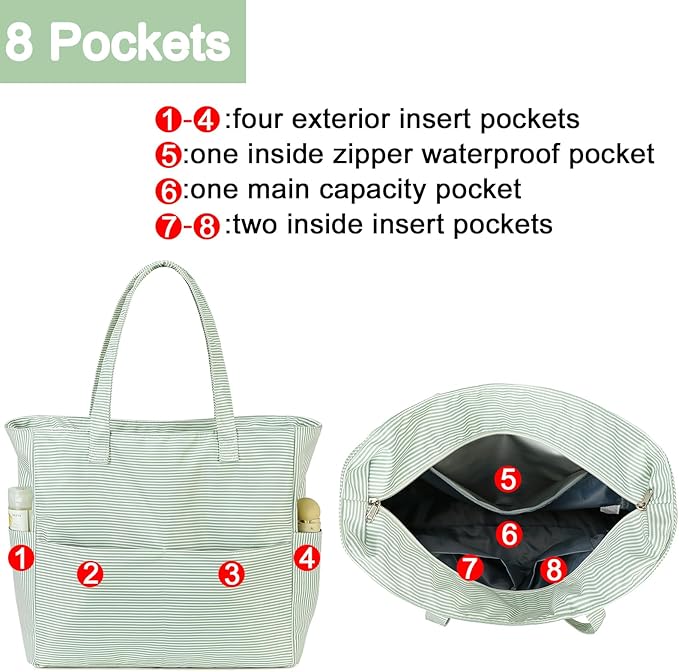 Beach Pool Bags Tote for Women Ladies Large Gym Tote Carry On Bag - Image 7