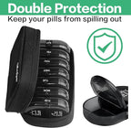 Serfeymi Weekly Travel Pill Organizer 2 Times A Day AM PM Upgraded Black Pill - Image 5