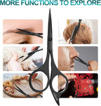Professional beard scissors, 4.9-inch (black) small pointed stainless steel hairdressing scissors, Moustache Trimming，suitable for personal care and beauty of both men and women