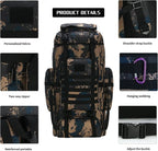 Hiking Backpack for Men 70L/100L Camping Backpack Military Rucksack Molle 3 - Image 5