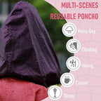 SaphiRose Rain Poncho Jacket Coat Hooded - Image 5