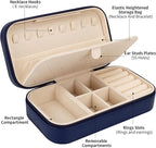 DesignSter Travel Jewelry Box, PU Leather Portable Jewelry Case, Small Jewelry - Image 2