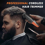 VGR 889T Professional Hair Trimmer for Men, 9000RPM High Speed Cordless Hair Clippers Beard Trimmer with Ceramic & DLC T Blade, Zero Gapped Barber Clippers with USB Charging Base, LED Display