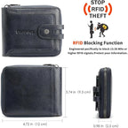 Men's brand buckle driver's license zipper genuine leather wallet, large - Image 2