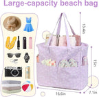 LEDAOU Large Beach Tote Bag Women Waterproof Sandproof Zipper Beach Tote Bag - Image 6