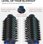 One Step Hair Dryer & Volumizing Brush, Aima Beauty Hair Styling Tool - Ceramic Straightener, Curler, Hot Air Styler & Ionic Salon Brush, Prussian Blue
