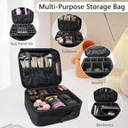 Travel Makeup Bag Makeup Cosmetic Train Case Organizer Portable Storage Bag - Image 5