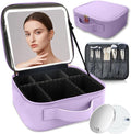 Makeup Bag with Led Mirror, Travel Makeup Organizer with 3 Color Setting & 10X by SUILU