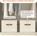 3 Pack Shoe Organizer for Closet, Foldable Shoe Storage Containers, Fits 24-48 - Image 6