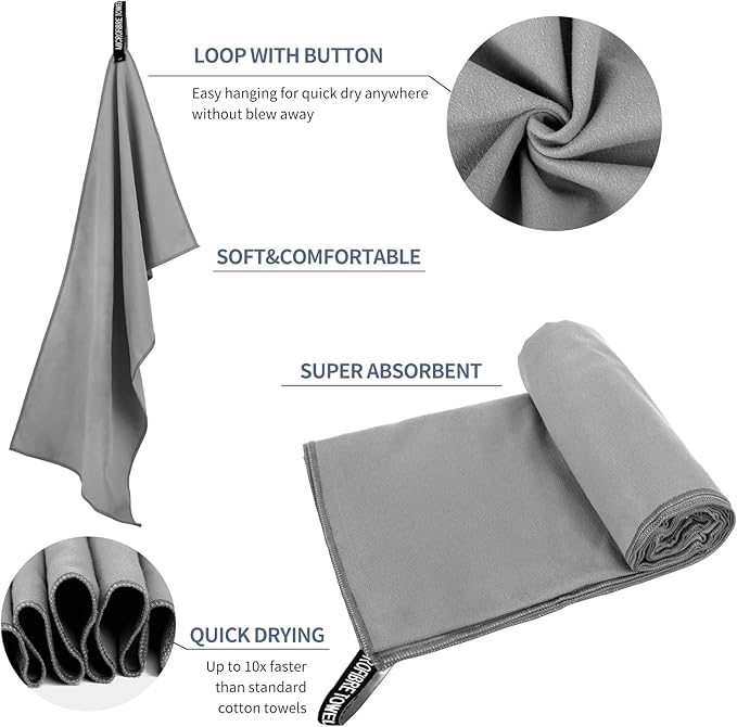 Microfiber Travel Towel, Soft Lightweight Quick Dry Towel, Super Absorbent - Image 5