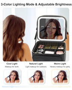 Relavel Makeup Bag with LED Mirror, Small Travel Makeup Case with Rechargeable - Image 4