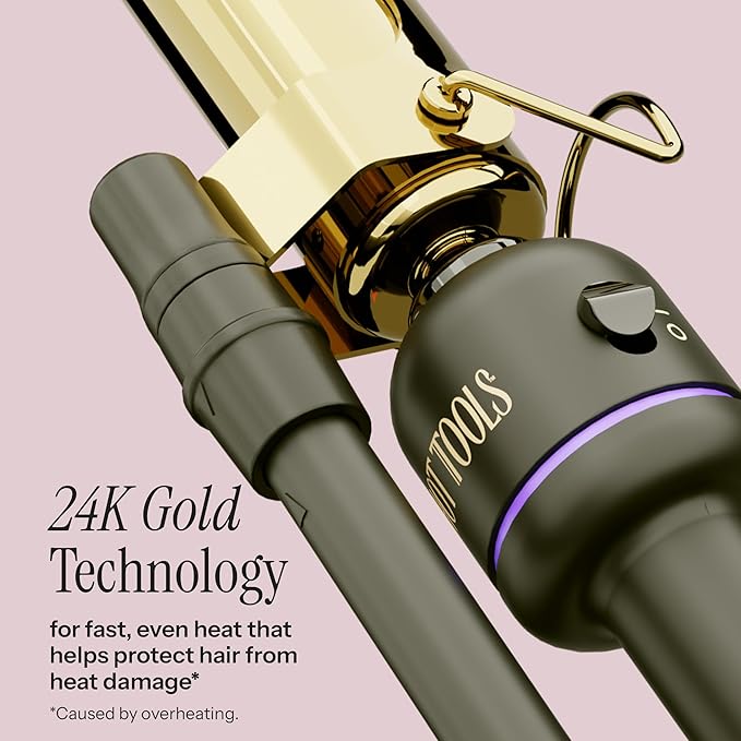 Hot Tools Pro Artist 24K Gold Marcel Iron | Long Lasting Curls, Waves (1/2 in)