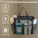 F-color Mesh Shower Caddy Portable, Upgrade Deeper 7 Pockets Shower Bag Basket - Image 4