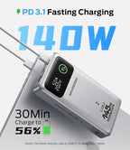 MOVE SPEED 145W Laptop Power Bank, PD 3.1 25, 000mAh Fast Charging Portable - Image 2