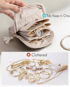 Vlando Small Travel Jewelry Organizer, Jewelry Pouch Bags, Velvet Jewelry - Image 6
