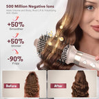 StyleVibe 8-in-1 Air Styler, Hair Dryer & Blow Dryer Brush with Travel Case - Auto Wrap Curls (L/R), Fast Drying, Thermal Round Brush for Smooth Blowouts & Frizz-Free Volume, No Heat Damage
