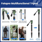 Fotopro 59" Carbon Fiber Travel Tripod, Compact Video Tripods - Image 5