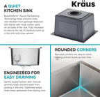 KRAUS Fairlane 15-inch Undermount Single Bowl 18-Gauge Stainless Steel Kitchen - Image 6