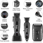 KEMEI Professional Hair Clippers for Men, Cordless Barber Clippers Set and Trimmers Kit, Rechargeable Electric Foil Shaver & Beard Trimmer, Men's Facial Grooming, Hair Cutting Tools, Gifts for Men