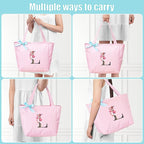 Vavabox Tote Bag, A-Z Initial Monogrammed Waterproof Tote Bag, Bridesmaid Gifts - Image 4