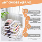 6 Pack Clear Hard Shell Zipper Case, Hard Plastic Organizer Pouches - Image 6