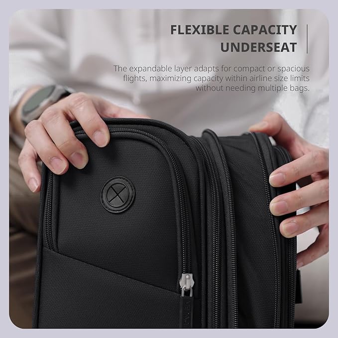 Verage Under Seat Luggage with Wheels, Softside Expanable Small Suitcase Carry - Image 3