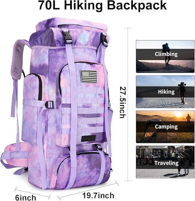 Hiking Backpack for Men 70L/100L Camping Backpack Military Rucksack Molle 3 - Image 5