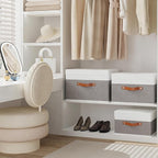 Fabric Storage Bins with Lids, 5 Pack Linen Foldable Cloth Baskets, 15 x 9.8 x - Image 4